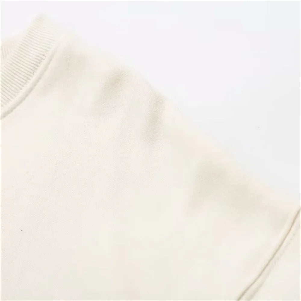 2024ZAR * Spring/Summer New Product Women's Casual Loose Girl Print Contrast Color Long sleeved Sweater