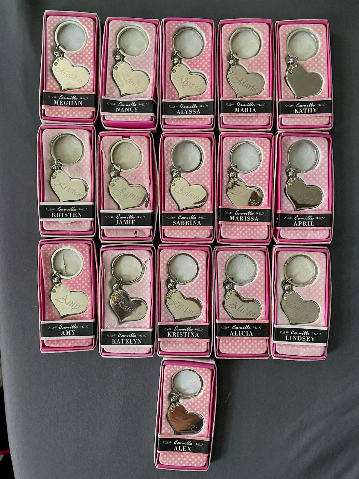 Personalized Heart key chains