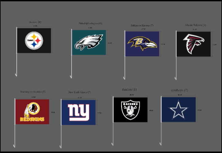 NFL car flags