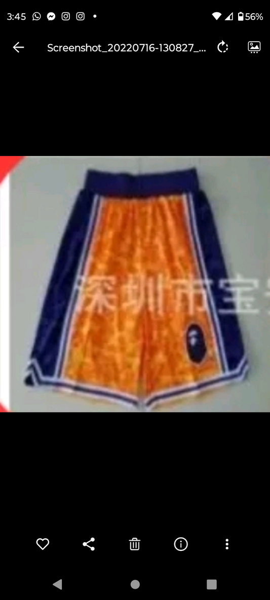 Bape Lakers jersey shorts